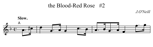 the Blood-Red Rose   #2 - staff notation