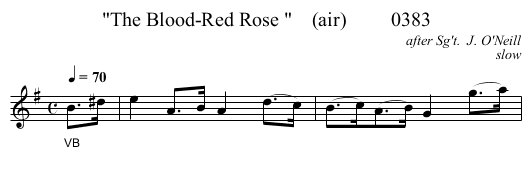 The Blood-Red Rose     (air)         0383 - staff notation