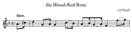 the Blood-Red Rose - staff notation