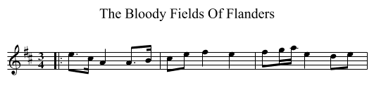The Bloody Fields Of Flanders - staff notation
