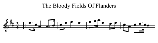 The Bloody Fields Of Flanders - staff notation