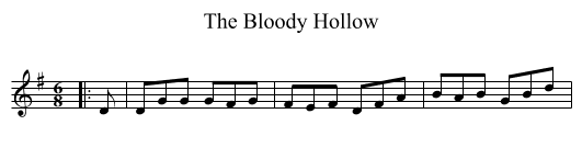 The Bloody Hollow - staff notation