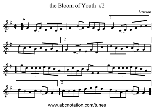 the Bloom of Youth #2 - staff notation