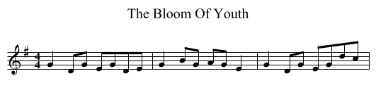 The Bloom Of Youth - staff notation
