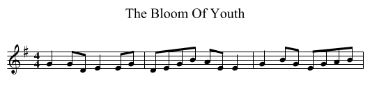 The Bloom Of Youth - staff notation