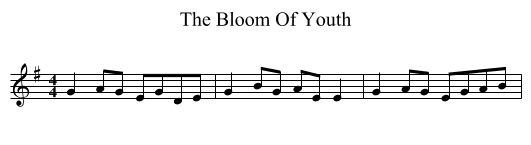 The Bloom Of Youth - staff notation