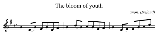 The bloom of youth - staff notation