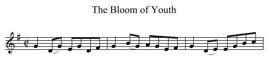 The Bloom of Youth - staff notation
