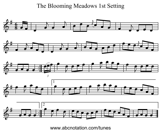 The Blooming Meadows 1st Setting - staff notation