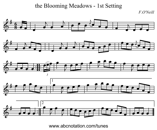 the Blooming Meadows - 1st Setting - staff notation