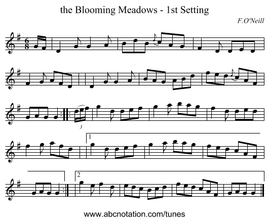 the Blooming Meadows - 1st Setting - staff notation