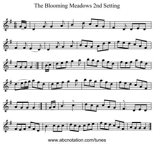 The Blooming Meadows 2nd Setting - staff notation