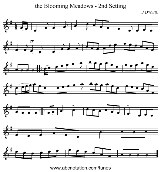 the Blooming Meadows - 2nd Setting - staff notation