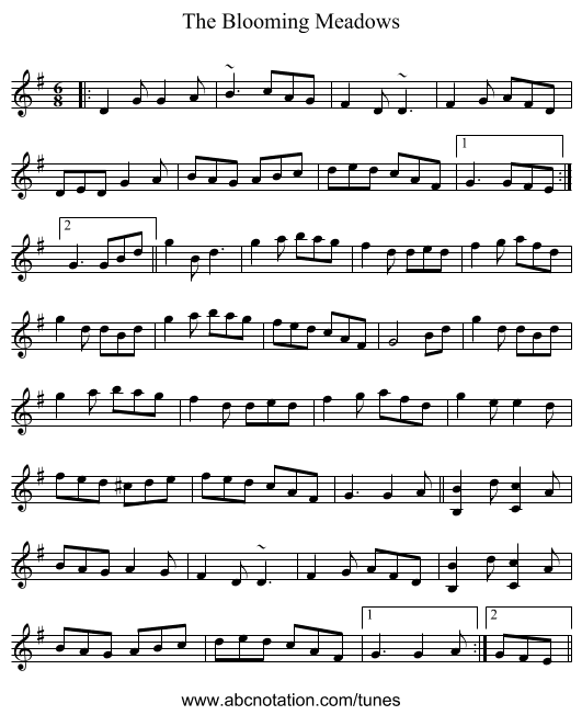 The Blooming Meadows - staff notation