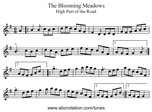 The Blooming Meadows - staff notation