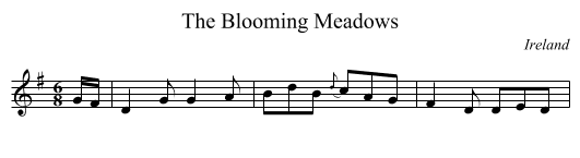 The Blooming Meadows - staff notation