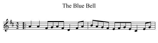 The Blue Bell - staff notation