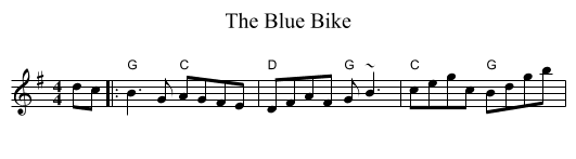 The Blue Bike - staff notation