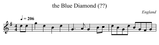 the Blue Diamond (??) - staff notation