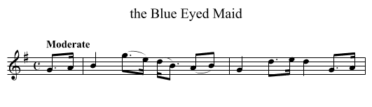 the Blue Eyed Maid - staff notation