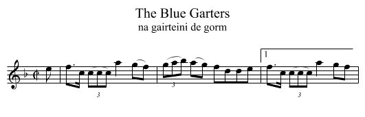 The Blue Garters - staff notation