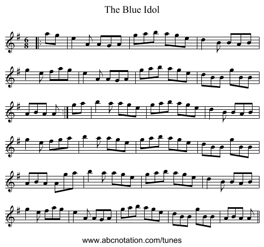 The Blue Idol - staff notation