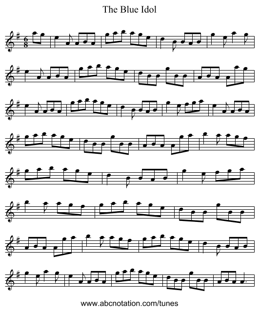 The Blue Idol - staff notation