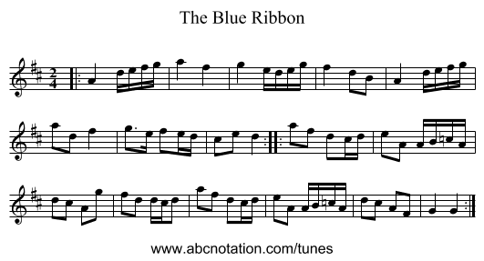 The Blue Ribbon - staff notation
