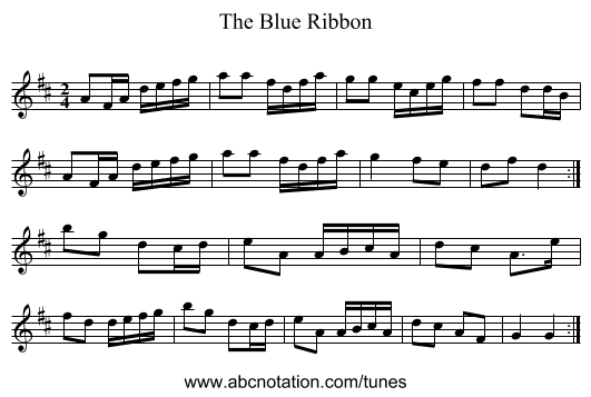 The Blue Ribbon - staff notation