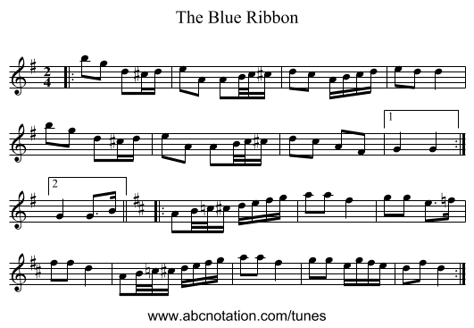 The Blue Ribbon - staff notation