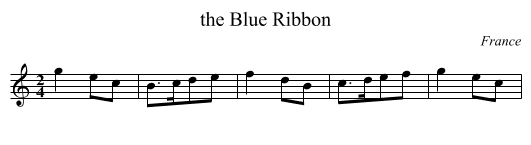 the Blue Ribbon - staff notation