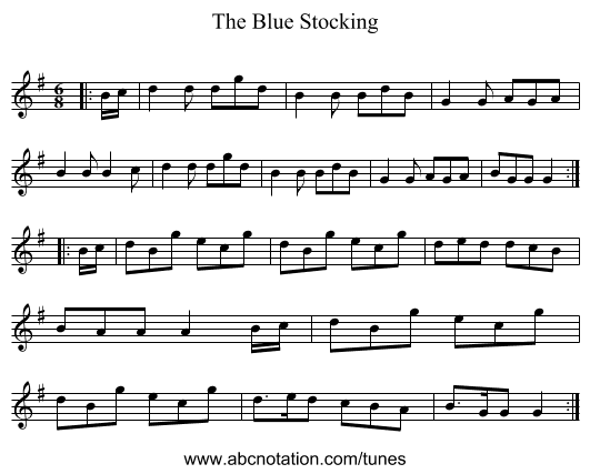 The Blue Stocking - staff notation