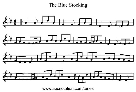 The Blue Stocking - staff notation