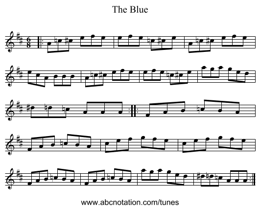 The Blue - staff notation