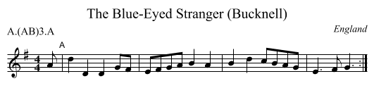 The Blue-Eyed Stranger (Bucknell) - staff notation