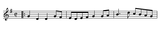the Blue-Eyed Stranger - staff notation