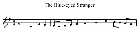 The Blue-eyed Stranger - staff notation