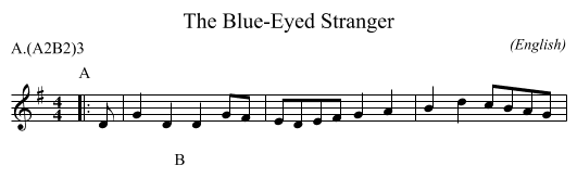 The Blue-Eyed Stranger - staff notation