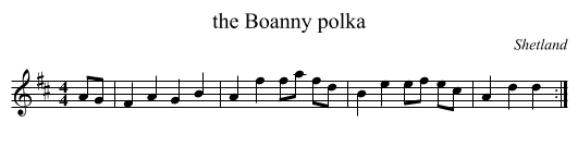 the Boanny polka - staff notation