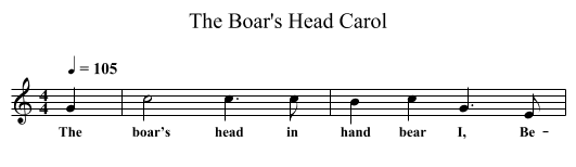 The Boar's Head Carol - staff notation