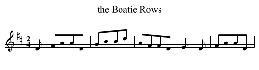 the Boatie Rows - staff notation