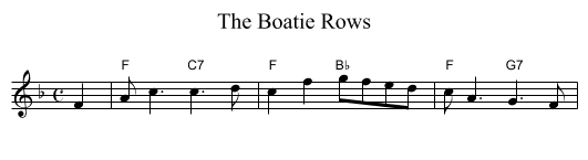 The Boatie Rows - staff notation