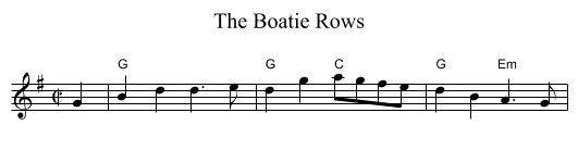 The Boatie Rows - staff notation
