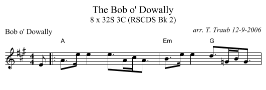 The Bob o' Dowally - staff notation