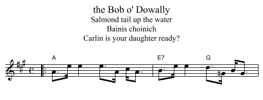 the Bob o' Dowally - staff notation