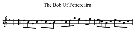 The Bob Of Fettercairn - staff notation