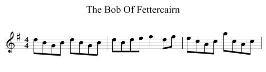 The Bob Of Fettercairn - staff notation