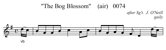 The Bog Blossom    (air)   0074 - staff notation