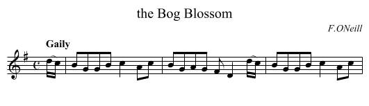 the Bog Blossom - staff notation