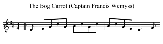 The Bog Carrot (Captain Francis Wemyss) - staff notation